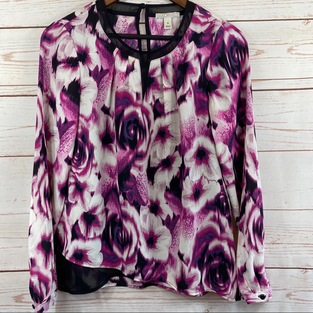 Dana Bachman Purple Flower Blouse